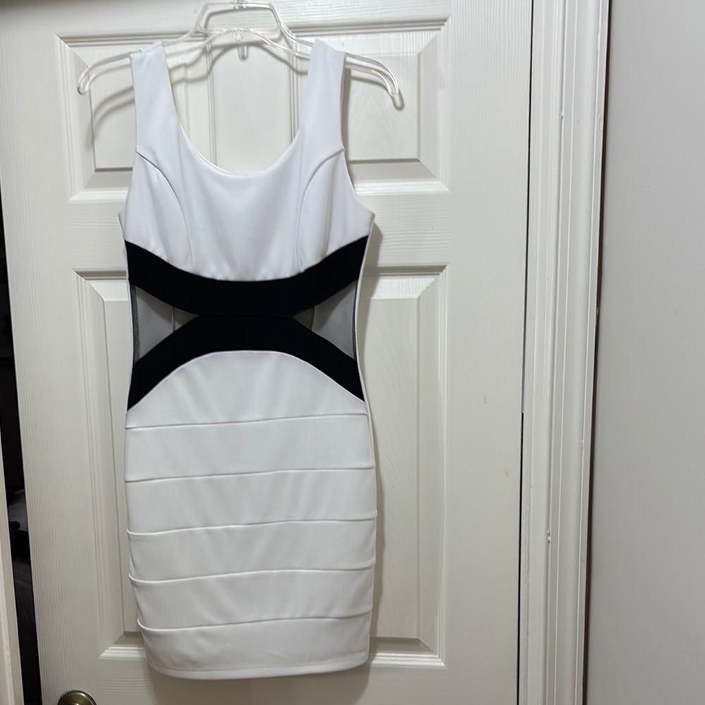 Elegant Special Occasion White and Black Show Stopper Dress
